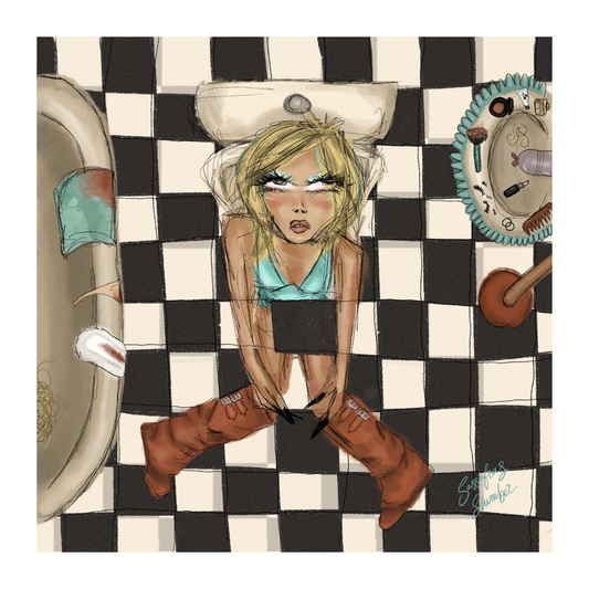 BATHROOM FLOOR 8 X 8" FINE ART PRINT